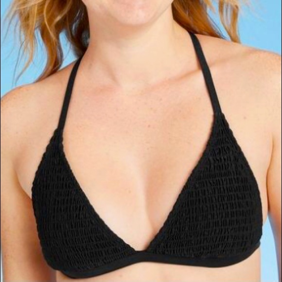 Xhilaration black ribbed bikini top - Picture 2 of 7